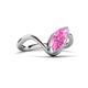 5 - Oceara 1.35 ct Marquise Shape Created Pink Sapphire Women Wave Solitaire Engagement Ring 