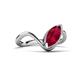 5 - Oceara 1.35 ct Marquise Shape Created Ruby Women Wave Solitaire Engagement Ring 