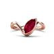 1 - Oceara 1.35 ct Marquise Shape Created Ruby Women Wave Solitaire Engagement Ring 