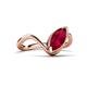 5 - Oceara 1.35 ct Marquise Shape Created Ruby Women Wave Solitaire Engagement Ring 