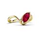 5 - Oceara 1.35 ct Marquise Shape Created Ruby Women Wave Solitaire Engagement Ring 