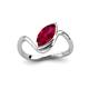 4 - Oceara 1.35 ct Marquise Shape Created Ruby Women Wave Solitaire Engagement Ring 