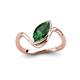 4 - Oceara 0.85 ct Marquise Shape Created Emerald Women Wave Solitaire Engagement Ring 