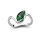 4 - Oceara 0.85 ct Marquise Shape Created Emerald Women Wave Solitaire Engagement Ring 