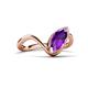 5 - Oceara 0.90 ct Marquise Shape Amethyst Women Wave Solitaire Engagement Ring 