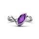 1 - Oceara 0.90 ct Marquise Shape Amethyst Women Wave Solitaire Engagement Ring 
