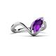 5 - Oceara 0.90 ct Marquise Shape Amethyst Women Wave Solitaire Engagement Ring 