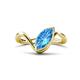 1 - Oceara 1.25 ct Marquise Shape Blue Topaz Women Wave Solitaire Engagement Ring 