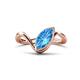 1 - Oceara 1.25 ct Marquise Shape Blue Topaz Women Wave Solitaire Engagement Ring 