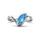 1 - Oceara 1.25 ct Marquise Shape Blue Topaz Women Wave Solitaire Engagement Ring 