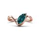 1 - Oceara 1.35 ct Marquise Shape London Blue Topaz Women Wave Solitaire Engagement Ring 