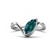 1 - Oceara 1.35 ct Marquise Shape London Blue Topaz Women Wave Solitaire Engagement Ring 