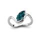 4 - Oceara 1.35 ct Marquise Shape London Blue Topaz Women Wave Solitaire Engagement Ring 