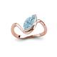 4 - Oceara 0.95 ct Marquise Shape Aquamarine Women Wave Solitaire Engagement Ring 