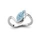 4 - Oceara 0.95 ct Marquise Shape Aquamarine Women Wave Solitaire Engagement Ring 