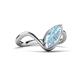 5 - Oceara 0.95 ct Marquise Shape Aquamarine Women Wave Solitaire Engagement Ring 