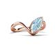 5 - Oceara 0.95 ct Marquise Shape Aquamarine Women Wave Solitaire Engagement Ring 