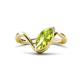 1 - Oceara 1.10 ct Marquise Shape Peridot Women Wave Solitaire Engagement Ring 