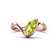 1 - Oceara 1.10 ct Marquise Shape Peridot Women Wave Solitaire Engagement Ring 