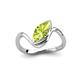 4 - Oceara 1.10 ct Marquise Shape Peridot Women Wave Solitaire Engagement Ring 