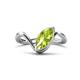 1 - Oceara 1.10 ct Marquise Shape Peridot Women Wave Solitaire Engagement Ring 