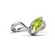 5 - Oceara 1.10 ct Marquise Shape Peridot Women Wave Solitaire Engagement Ring 