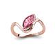 4 - Oceara 1.05 ct Marquise Shape Pink Tourmaline Women Wave Solitaire Engagement Ring 