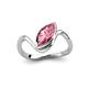 4 - Oceara 1.05 ct Marquise Shape Pink Tourmaline Women Wave Solitaire Engagement Ring 