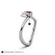 6 - Oceara 1.05 ct Marquise Shape Pink Tourmaline Women Wave Solitaire Engagement Ring 