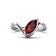 1 - Oceara 1.30 ct Marquise Shape Red Garnet Women Wave Solitaire Engagement Ring 