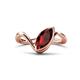 1 - Oceara 1.30 ct Marquise Shape Red Garnet Women Wave Solitaire Engagement Ring 