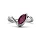 1 - Oceara 1.25 ct Marquise Shape Rhodolite Garnet Women Wave Solitaire Engagement Ring 
