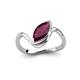 4 - Oceara 1.25 ct Marquise Shape Rhodolite Garnet Women Wave Solitaire Engagement Ring 