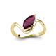 4 - Oceara 1.25 ct Marquise Shape Rhodolite Garnet Women Wave Solitaire Engagement Ring 