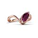 5 - Oceara 1.25 ct Marquise Shape Rhodolite Garnet Women Wave Solitaire Engagement Ring 