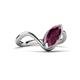 5 - Oceara 1.25 ct Marquise Shape Rhodolite Garnet Women Wave Solitaire Engagement Ring 