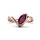 1 - Oceara 1.25 ct Marquise Shape Rhodolite Garnet Women Wave Solitaire Engagement Ring 