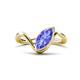 1 - Oceara 1.15 ct Marquise Shape Tanzanite Women Wave Solitaire Engagement Ring 