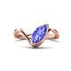 1 - Oceara 1.15 ct Marquise Shape Tanzanite Women Wave Solitaire Engagement Ring 