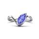 1 - Oceara 1.15 ct Marquise Shape Tanzanite Women Wave Solitaire Engagement Ring 