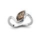 4 - Oceara 1.05 ct Marquise Shape Smoky Quartz Women Wave Solitaire Engagement Ring 