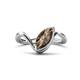 1 - Oceara 1.05 ct Marquise Shape Smoky Quartz Women Wave Solitaire Engagement Ring 