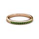 2 - Janice 1.70 mm Green Garnet 13 Stone Wedding Band 