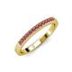 3 - Janice 1.70 mm Rhodolite Garnet 13 Stone Wedding Band 