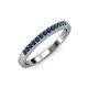 3 - Janice 1.70 mm Blue Diamond 13 Stone Wedding Band 