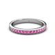 2 - Janice 2.00 mm Round Pink Sapphire 13 Stone Wedding Band 
