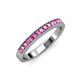 3 - Janice 2.00 mm Round Pink Sapphire 13 Stone Wedding Band 
