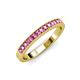 3 - Janice 2.00 mm Round Pink Sapphire 13 Stone Wedding Band 