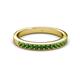 2 - Janice 2.00 mm Round Green Garnet 13 Stone Wedding Band 