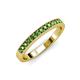 3 - Janice 2.00 mm Round Green Garnet 13 Stone Wedding Band 